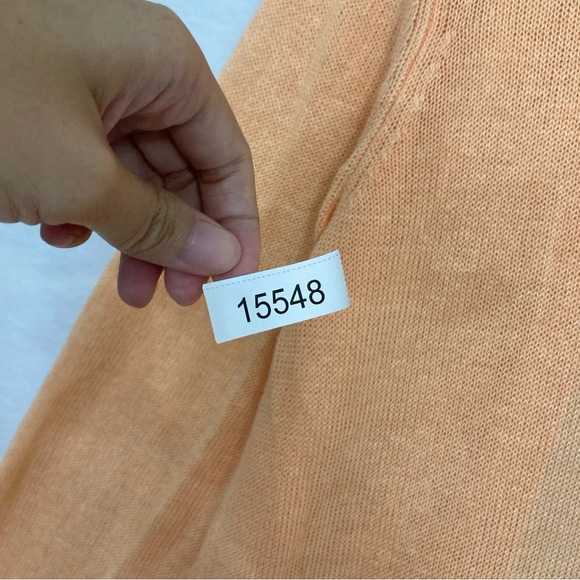 J. Jill Orange Linen Blend Open Front Lightweight Long Cardigan Large - Picture 10 of 10